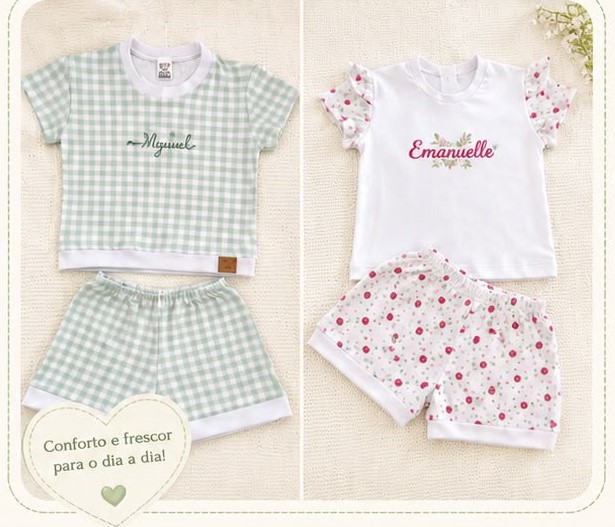 Pijama Curto em Malha Infantil